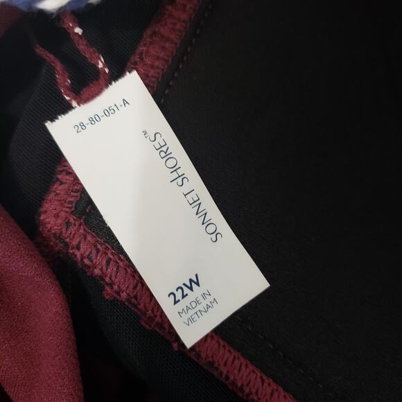 NEW!! Sonnet Shores Plus Size 22W Burgundy Ruched Front One Piece Swimsuit - Picture 6 of 12